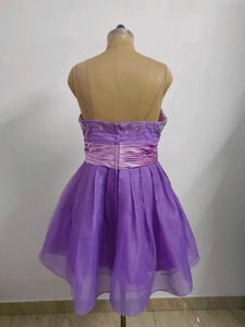 Purple Embellished Party Dress