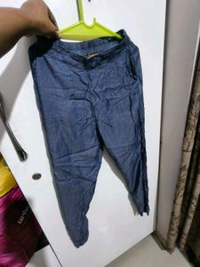 Blue Denim Looking Cotton Pants SIZE 28