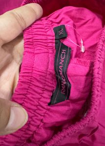 Pink Straight gathering pants