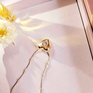 Gorgeous Chunky Golden Heart Pendant Necklace