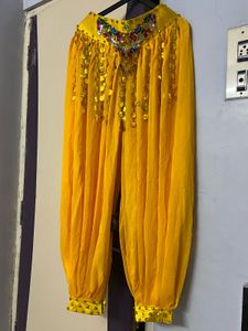 haldi wear Yellow Embellished Harem Pants