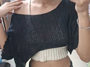 Knit Crop Top Combo Set