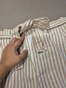 Striped Paperbag Waist Shorts