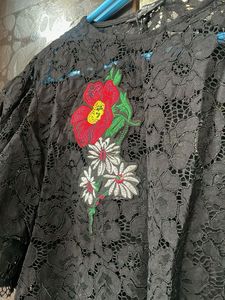 Black Lace Floral Dress