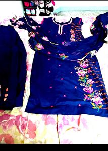 Party Wear Embroidered Suit With Duppata