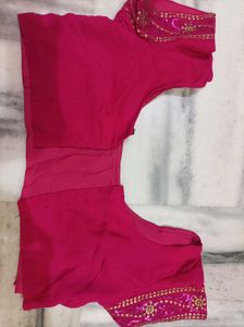 Elegant Pink Embroidered Saree