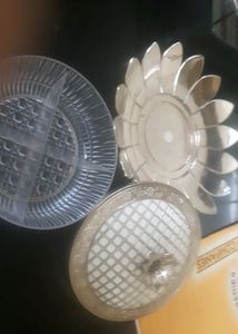 Multi Purpose Tray In Silver Colour Dry Fruit Tray Used