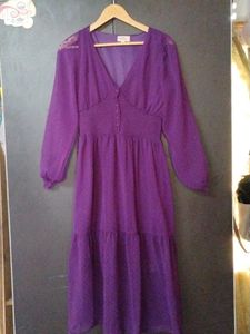 Purple Flowy Midi Dress
