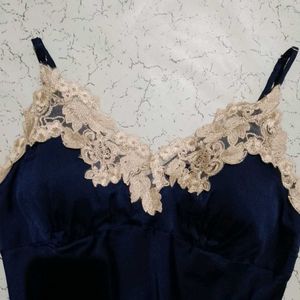 Navy, White Night Dress,,, 2pics
