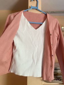 Peach Knit Cardigan