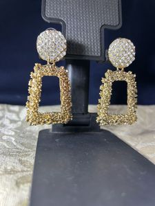 Statement Gold & Rhinestone Earrings