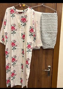Pink And White Kurta Sets