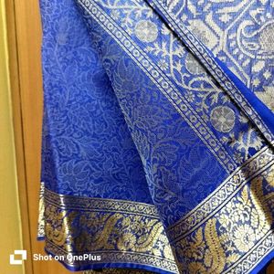 Elegant Blue Banarasi Saree Hardly Worn Once