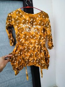 Stylish Mustard Printed Top