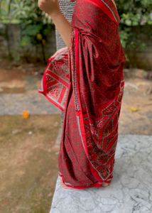 Elegant Red Printed Saree