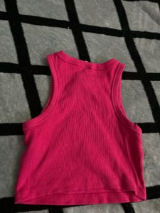 h&amp;m Pink Ribbed Tank Top