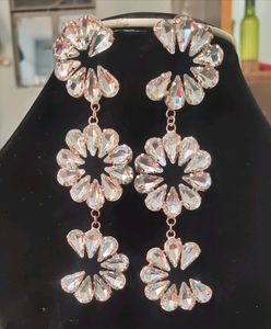 Statement Crystal Flower Earrings