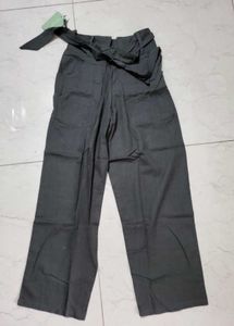 Gray Straight Bow Trouser