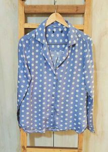 Grey Printed Cotton Shirt Size-34-36