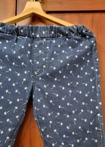 Printed Denim Joggers