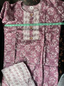 Mauve pink kurta pant set