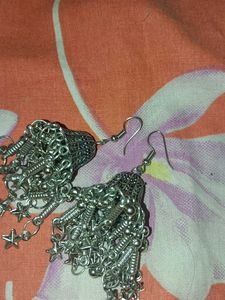 Silver Jhumka Earrings