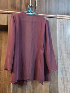 Wine Color Georgette Shrug