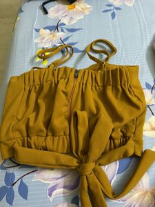 Mustard Party Crop Top