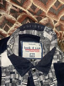 Abstract Print Button-Down Shirt