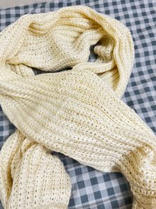 Hand made Cozy Cream Knit Infinity Scarf