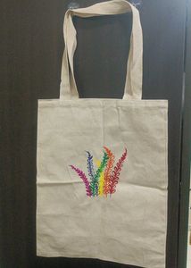 Multicolor Floral Design Tote Bag - Off White