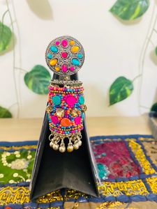 Colorful Beaded Jhumka Earrings