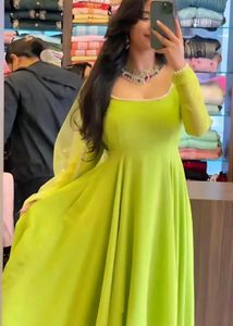 Georgette Stitched anarkali Gown Umbrella