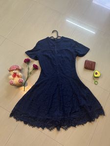 HEY!!! Blue Net Flared Dress