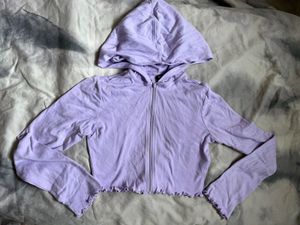 Cropped Zip Through Hoodie