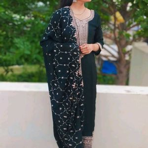 Indo Era Ethnic Kurta with Trousers &amp; Dupatta