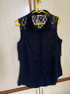 ONLY Women Black Lace Shirt