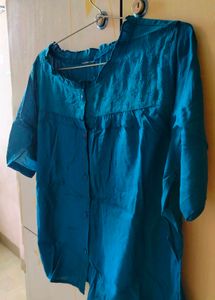 Teal Embroidered Top