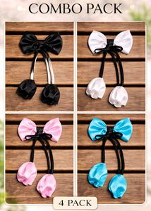 Cute Bow Hair Ties - 4 Pack!