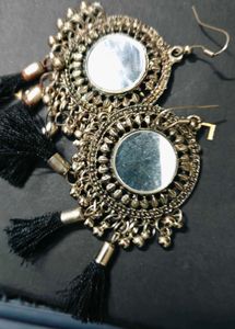 Boho Mirror Tassel Earrings
