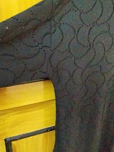Black Schiffli Top - XL