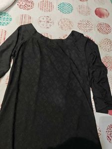 Benetton Black Eyelet Sleeve Top
