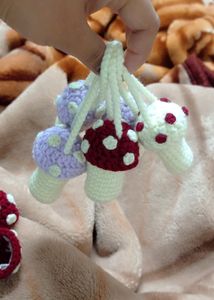 Crochet Mushroom Keychains