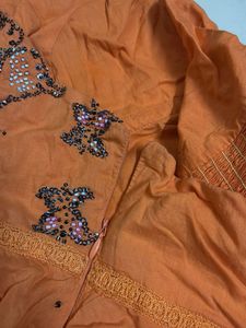 Orange Beaded Halter Top