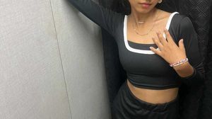 Black Crop Top With White Border