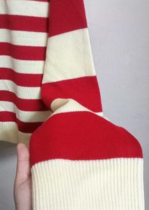 Mast &amp; Harbour Red Striped Acrylic Pullover