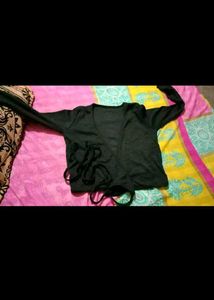 Chic Black Outfit Set , Combo Of Rib Skirt And Top
