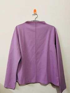 Lilac Mock Neck Long Sleeve Top