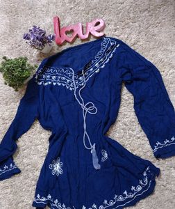 Boho Embroidered Tunic Top
