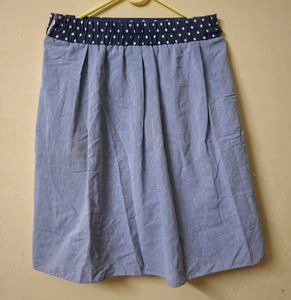Blue Pleated Skirt
